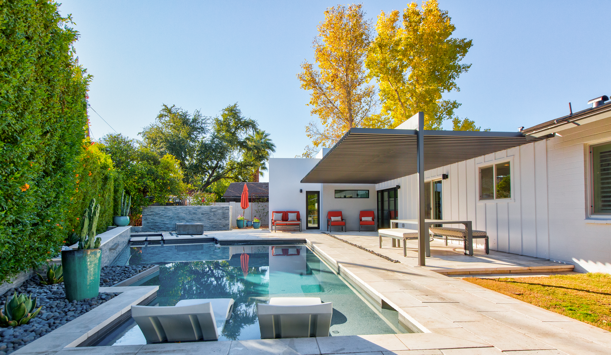 Outdoor pool deck photo for real estate listing by Remethod.